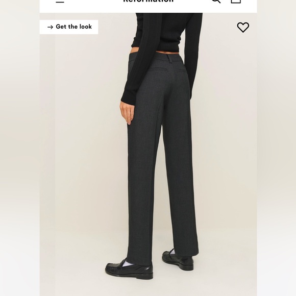 Reformation - Low Rise Kelly Pants - Charcoal - Size 0 - Picture 2 of 4